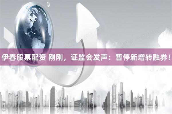 伊春股票配资 刚刚,证监会发声:暂停新增转融券!