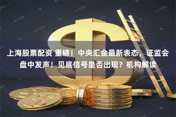 上海股票配资 重磅!中央汇金最新表态,证监会盘中发声!见底信号是否出现?机构解读