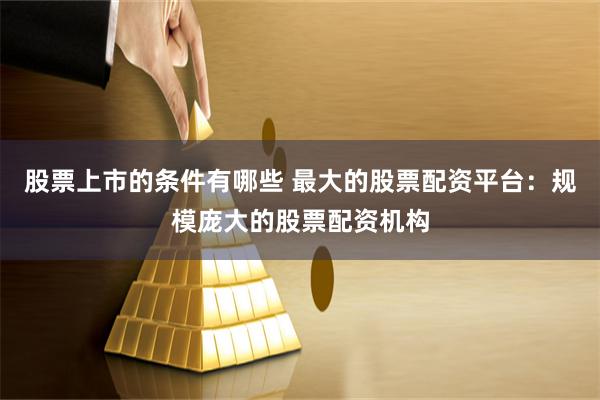 股票上市的条件有哪些 最大的股票配资平台：规模庞大的股票配资机构